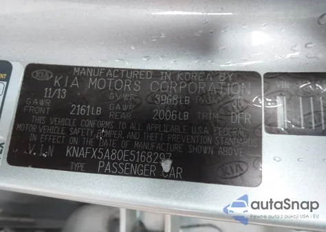 2014 Kia Forte Ex from USA, damaged, VIN KNAFX5A80E5168297